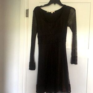 Black, max studio lace  dress with  see-through lace sleeves